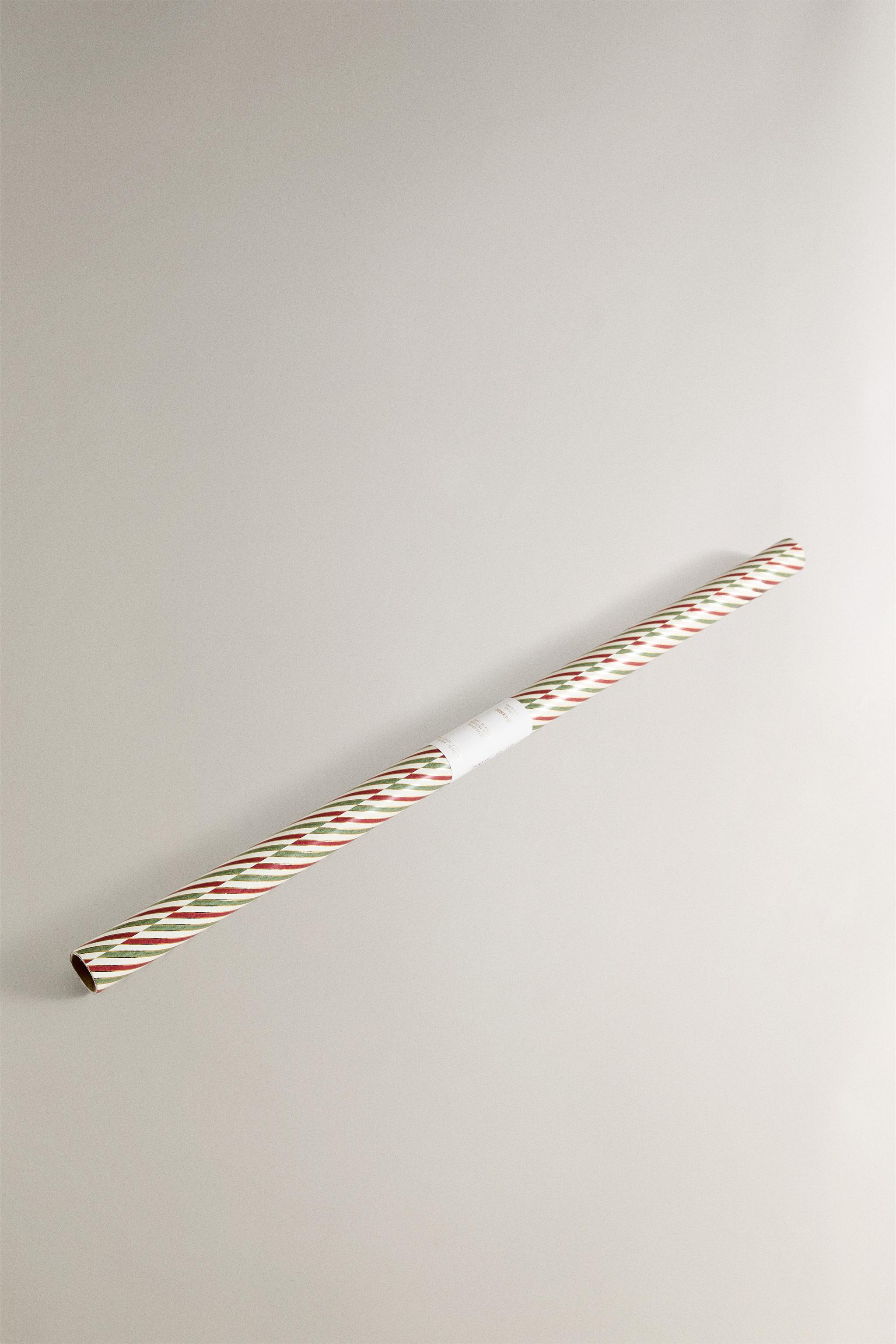 SHINY STRIPED CHRISTMAS WRAPPING PAPER